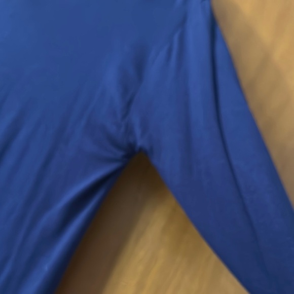 Navy Blue V-Neck Asymmetrical Women's Top - Picture 5 of 6